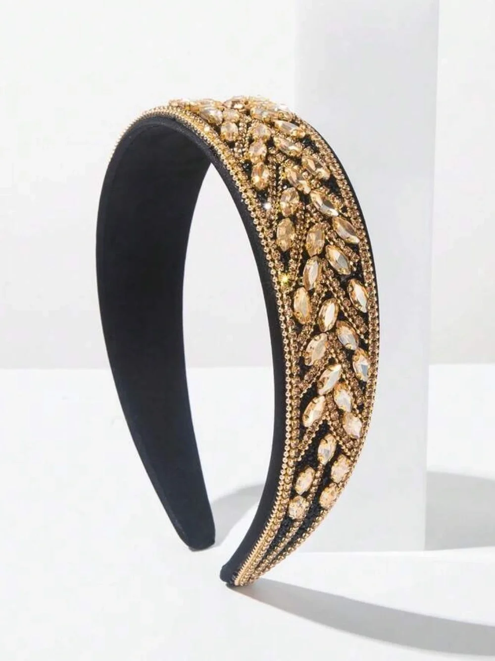 Embellished black‎ and gold Crystal Headband